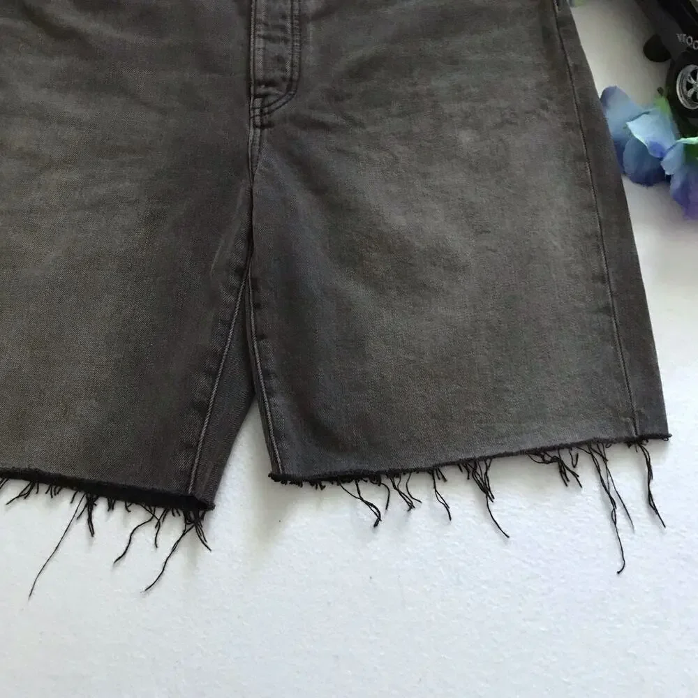 Madewell NWT High Rise Long Denim Shorts Women 30